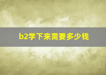 b2学下来需要多少钱