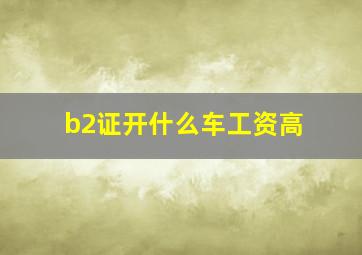 b2证开什么车工资高