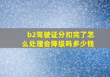 b2驾驶证分扣完了怎么处理会降级吗多少钱