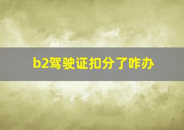 b2驾驶证扣分了咋办