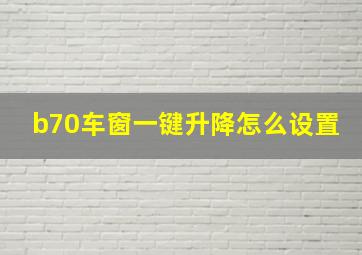 b70车窗一键升降怎么设置