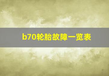 b70轮胎故障一览表