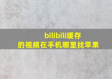 bilibili缓存的视频在手机哪里找苹果