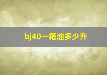 bj40一箱油多少升