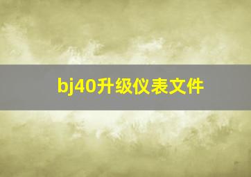 bj40升级仪表文件