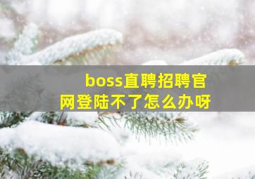 boss直聘招聘官网登陆不了怎么办呀