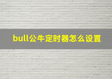 bull公牛定时器怎么设置