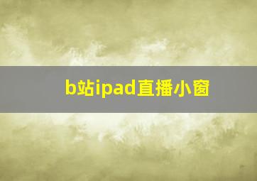 b站ipad直播小窗