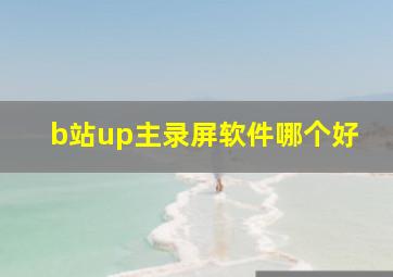 b站up主录屏软件哪个好