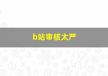 b站审核太严