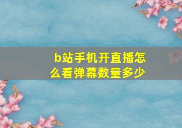 b站手机开直播怎么看弹幕数量多少