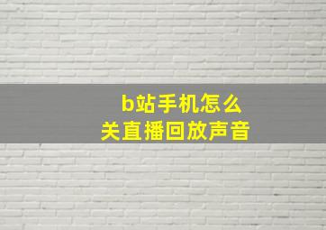 b站手机怎么关直播回放声音