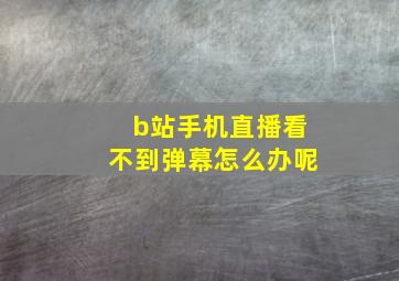 b站手机直播看不到弹幕怎么办呢