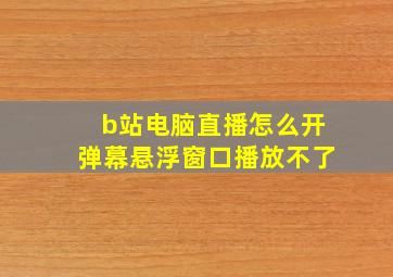 b站电脑直播怎么开弹幕悬浮窗口播放不了