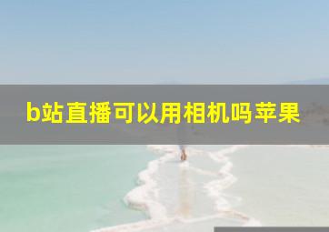 b站直播可以用相机吗苹果