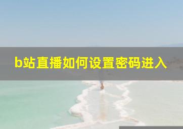 b站直播如何设置密码进入