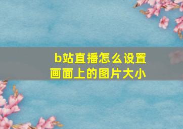 b站直播怎么设置画面上的图片大小