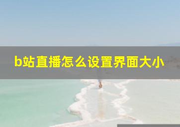 b站直播怎么设置界面大小