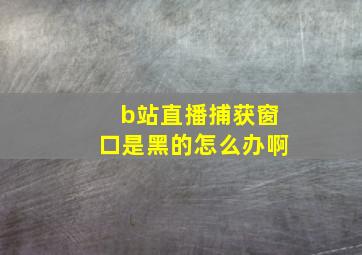 b站直播捕获窗口是黑的怎么办啊