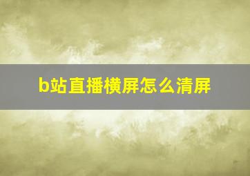 b站直播横屏怎么清屏