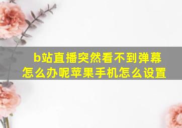 b站直播突然看不到弹幕怎么办呢苹果手机怎么设置