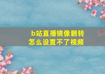 b站直播镜像翻转怎么设置不了视频