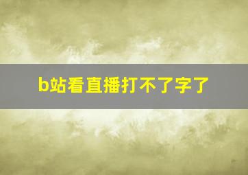 b站看直播打不了字了