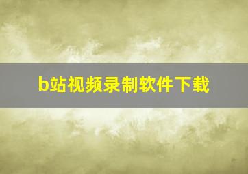 b站视频录制软件下载