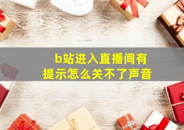 b站进入直播间有提示怎么关不了声音