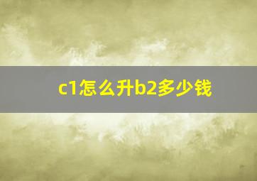 c1怎么升b2多少钱