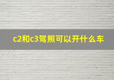 c2和c3驾照可以开什么车