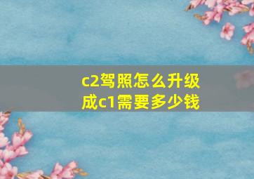 c2驾照怎么升级成c1需要多少钱