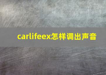 carlifeex怎样调出声音