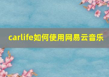 carlife如何使用网易云音乐