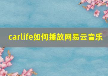 carlife如何播放网易云音乐