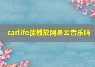 carlife能播放网易云音乐吗