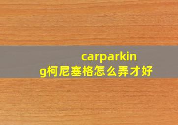 carparking柯尼塞格怎么弄才好