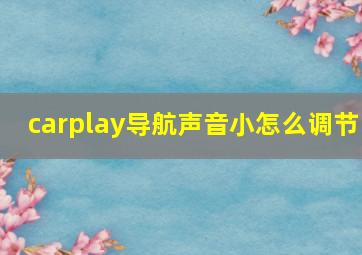 carplay导航声音小怎么调节