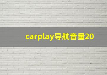 carplay导航音量20