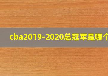 cba2019-2020总冠军是哪个队