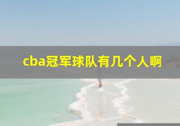 cba冠军球队有几个人啊