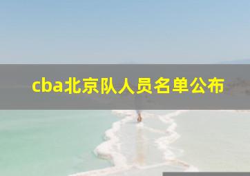 cba北京队人员名单公布