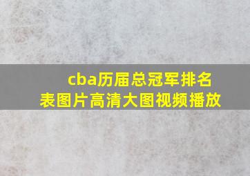 cba历届总冠军排名表图片高清大图视频播放