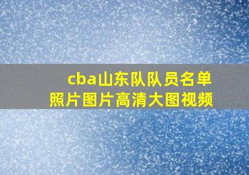 cba山东队队员名单照片图片高清大图视频