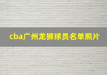 cba广州龙狮球员名单照片