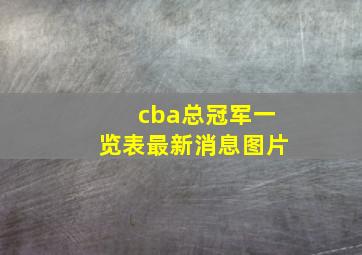 cba总冠军一览表最新消息图片