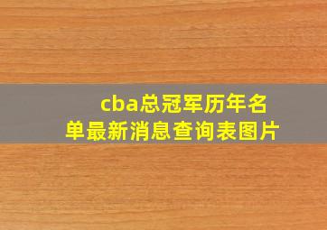 cba总冠军历年名单最新消息查询表图片