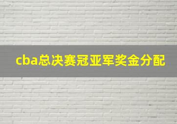 cba总决赛冠亚军奖金分配