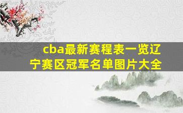 cba最新赛程表一览辽宁赛区冠军名单图片大全