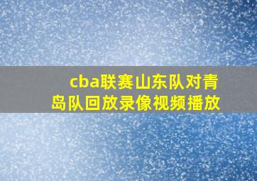 cba联赛山东队对青岛队回放录像视频播放